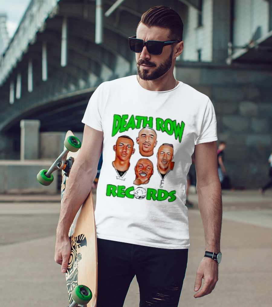 Philadelphia Eagles Philly X Death Row Records AJ Brown Jalen Hurts Devonta Smith Saquon Barkley Faces T-Shirt