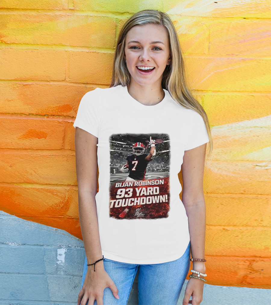 Bijan Robinson 93 Yard Touchdown Falcons Beat Rams Week 17 NFL 2025 T-Shirt
