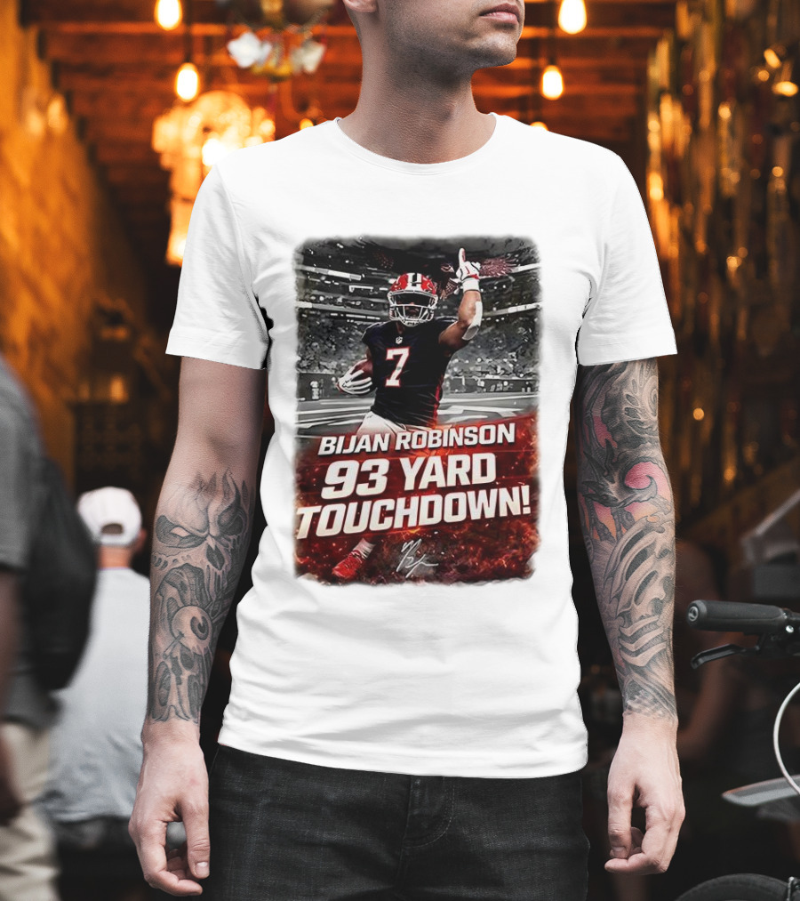 Bijan Robinson 93 Yard Touchdown Falcons Beat Rams Week 17 NFL 2025 T-Shirt