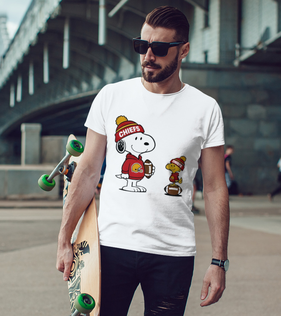 Kansas City Chiefs Snoopy Woodstock NFL Football Fan Gear T-Shirt
