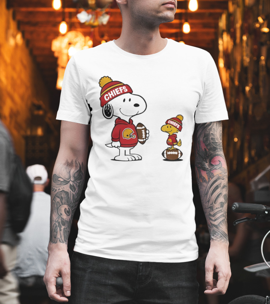 Kansas City Chiefs Snoopy Woodstock NFL Football Fan Gear T-Shirt