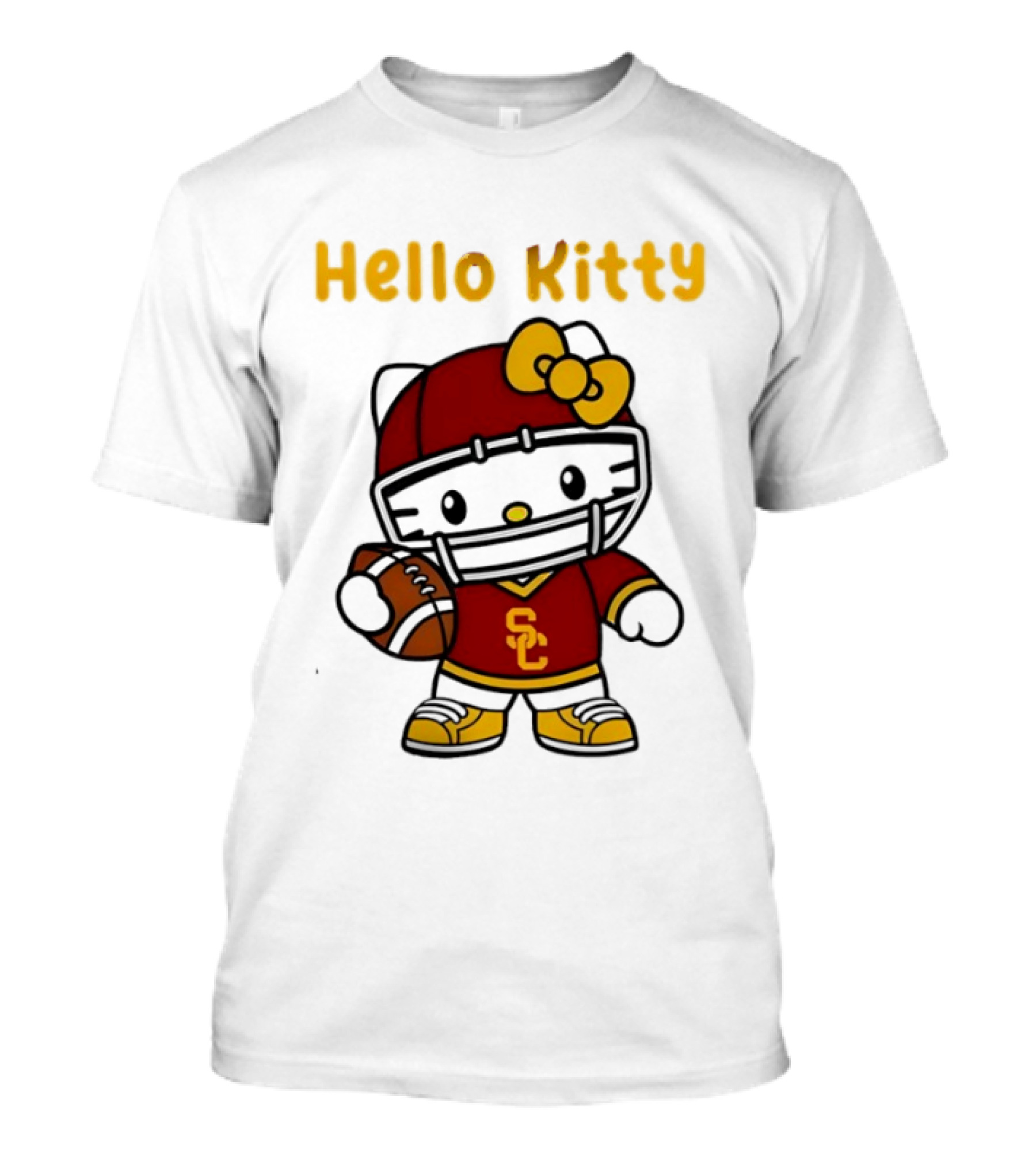 USC Trojans X Hello Kitty Football Fan Collaboration T-Shirt