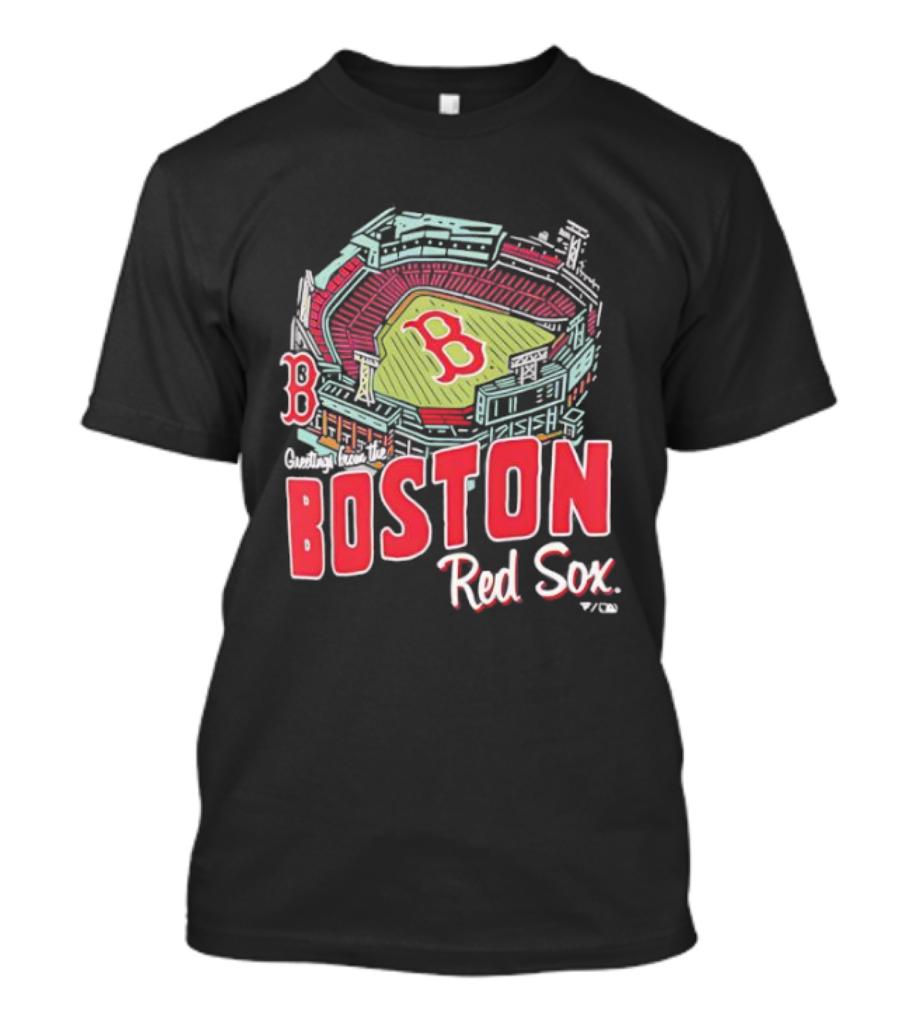 Boston Red Sox Fenway Park Stadium Graphic B Fan Merch Navy T-Shirt