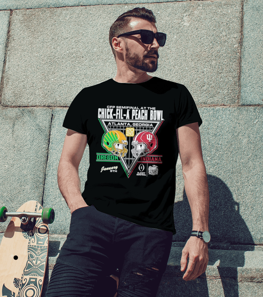 CFP Semifinal Chick Fil A Peach Bowl Oregon Vs Indiana 2026 Atlanta Georgia T-Shirt