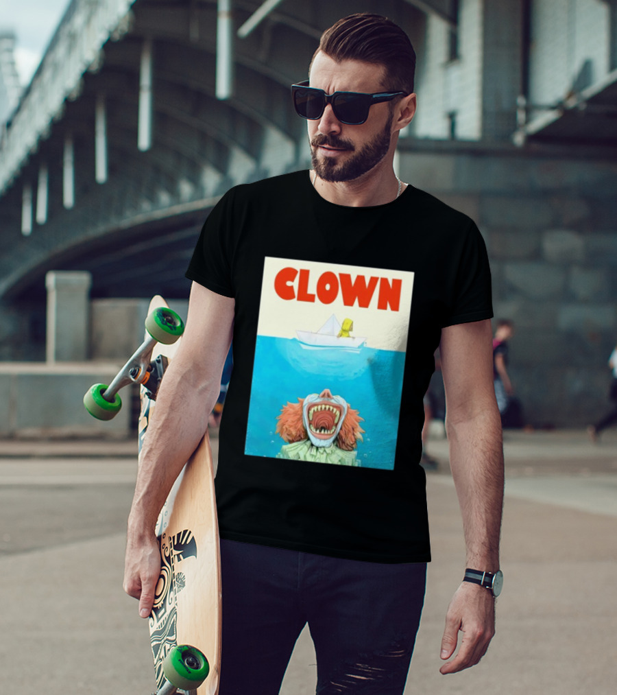 Halloween Jaws Inspired Clown Parody Horror Movie T-Shirt