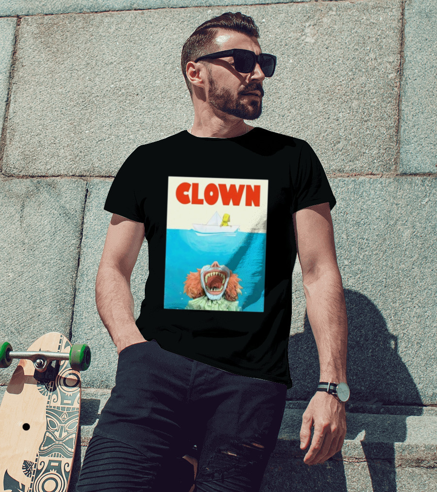 Halloween Jaws Inspired Clown Parody Horror Movie T-Shirt