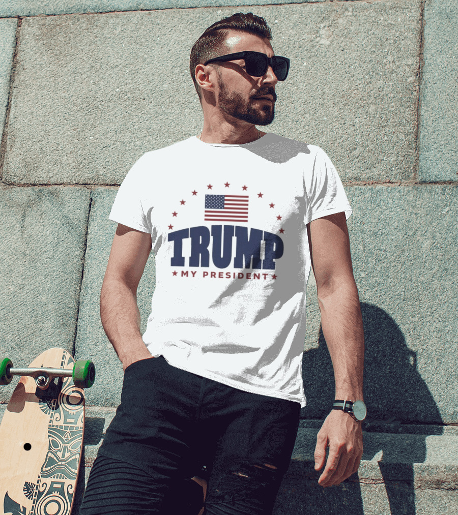 TRUMP My President American Flag Stars And Stripes T-Shirt