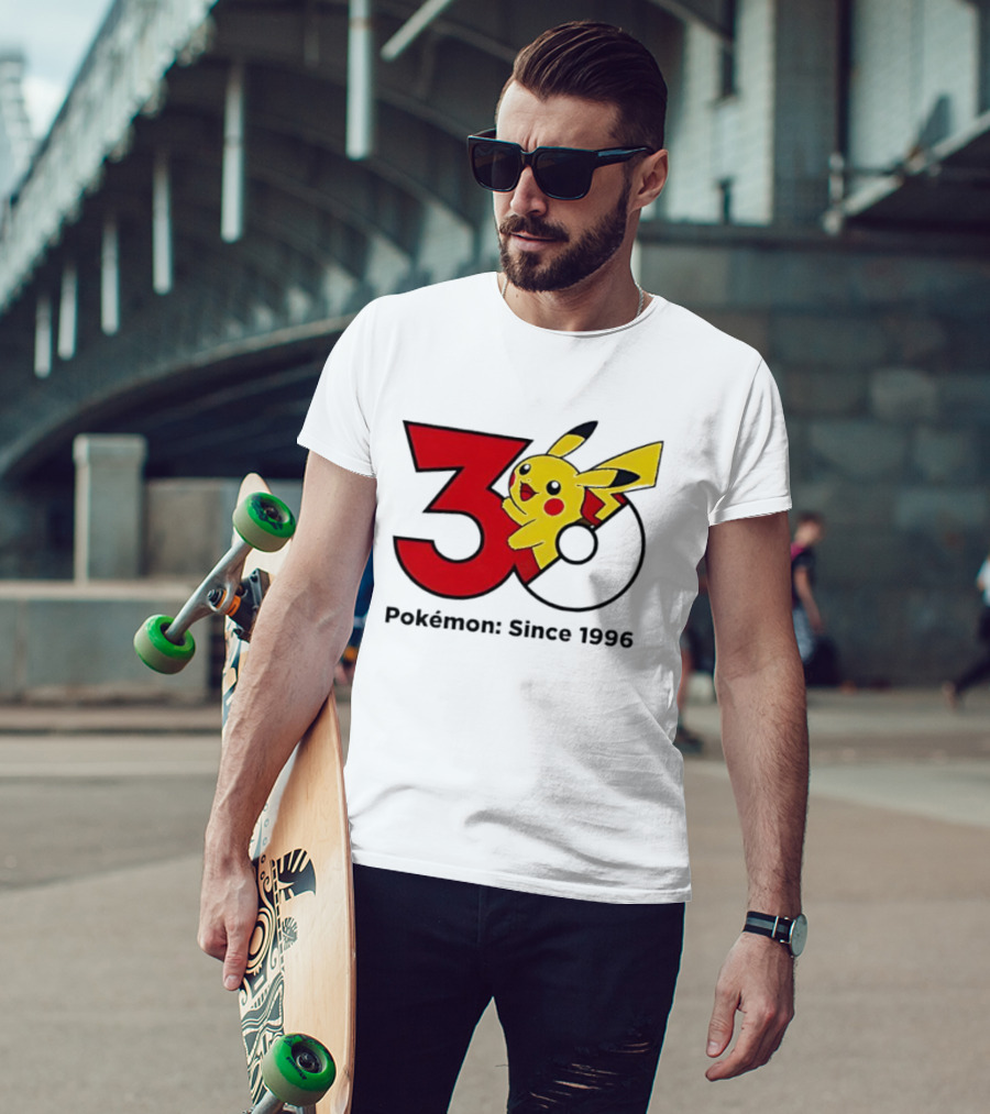 Pokémon 30th Anniversary Since 1996 Pikachu Celebration T-Shirt