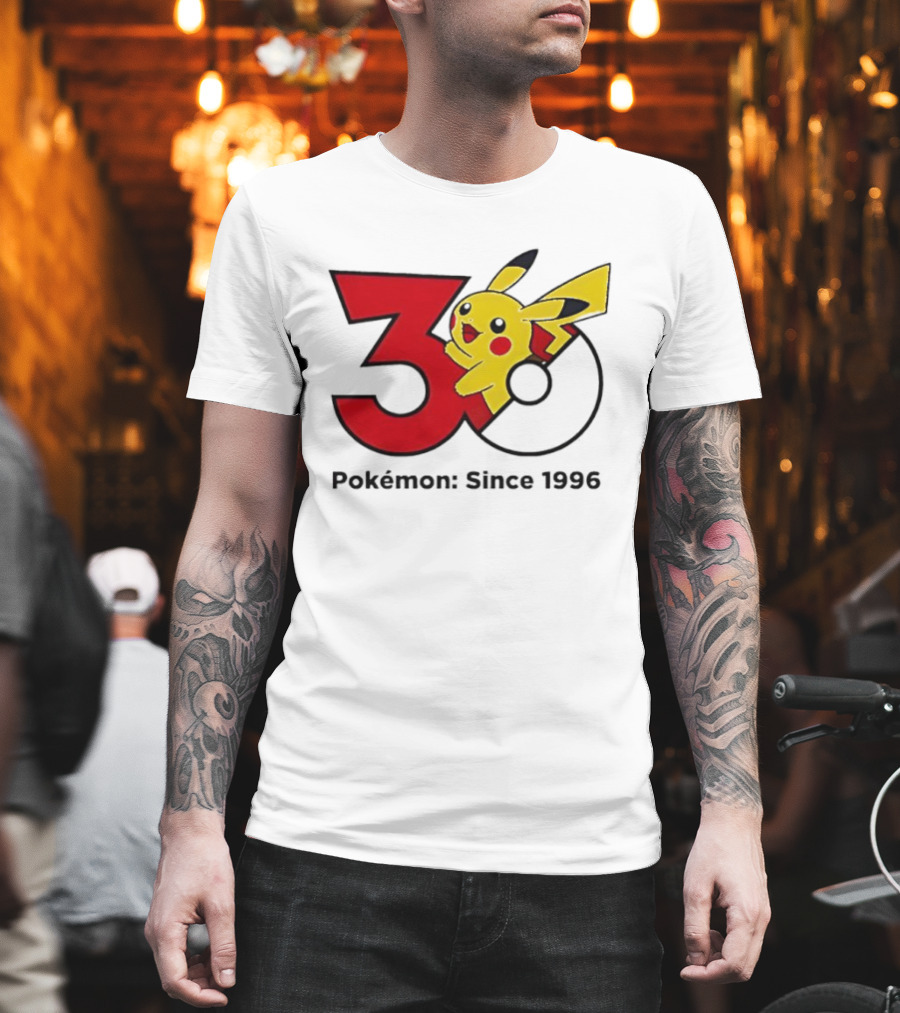 Pokémon 30th Anniversary Since 1996 Pikachu Celebration T-Shirt
