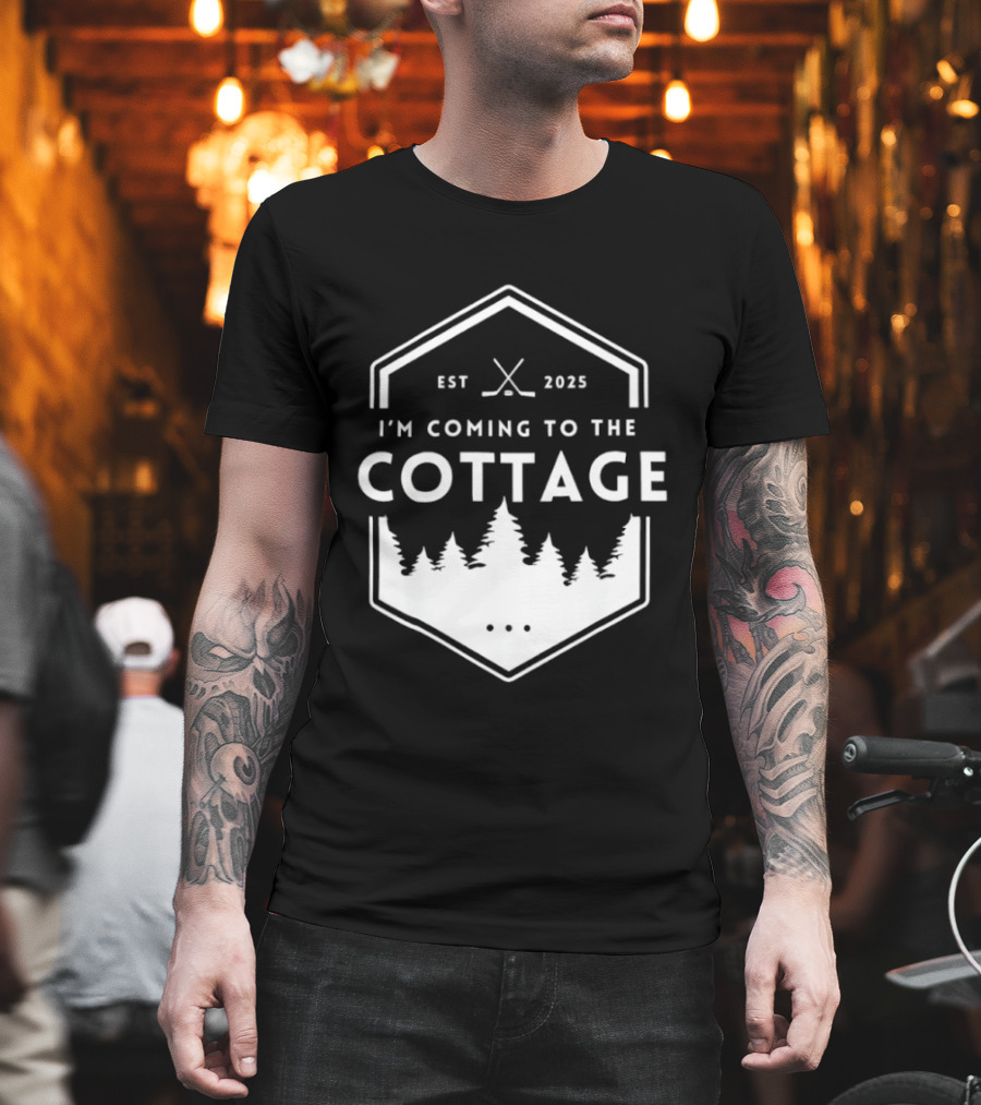 I'm Coming To The Cottage EST 2025 Forest Hockey T-Shirt