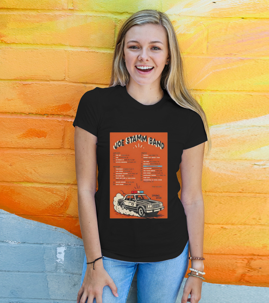 Joe Stamm Band Spring 2026 Tour Dates With Vintage Police Car T-Shirt