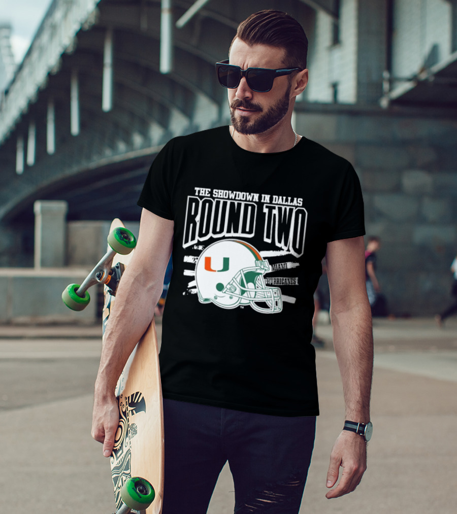Miami Hurricanes Helmet The Showdown In Dallas Round Two T-Shirt
