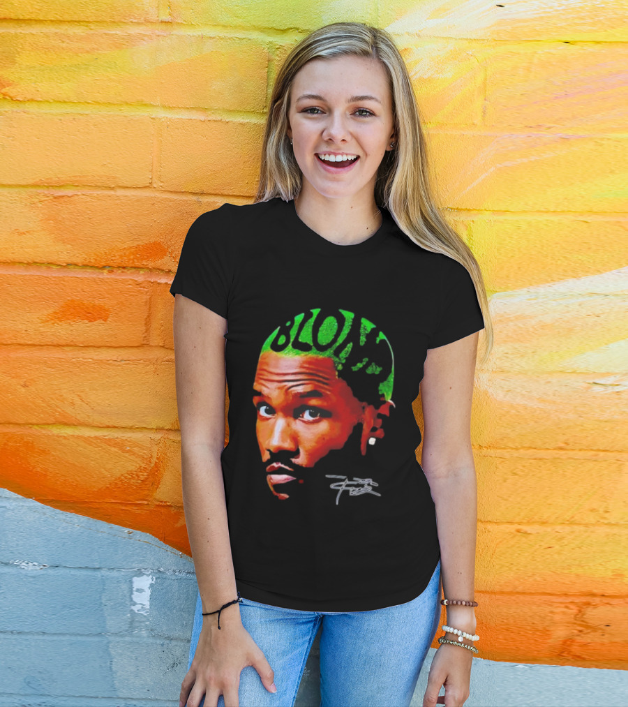 Blond Frank Ocean Big Face Green Hair Signature T-Shirt
