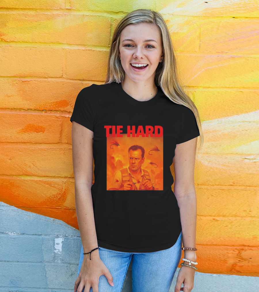 TIE HARD Fly Fisherman Action Hero T-Shirt