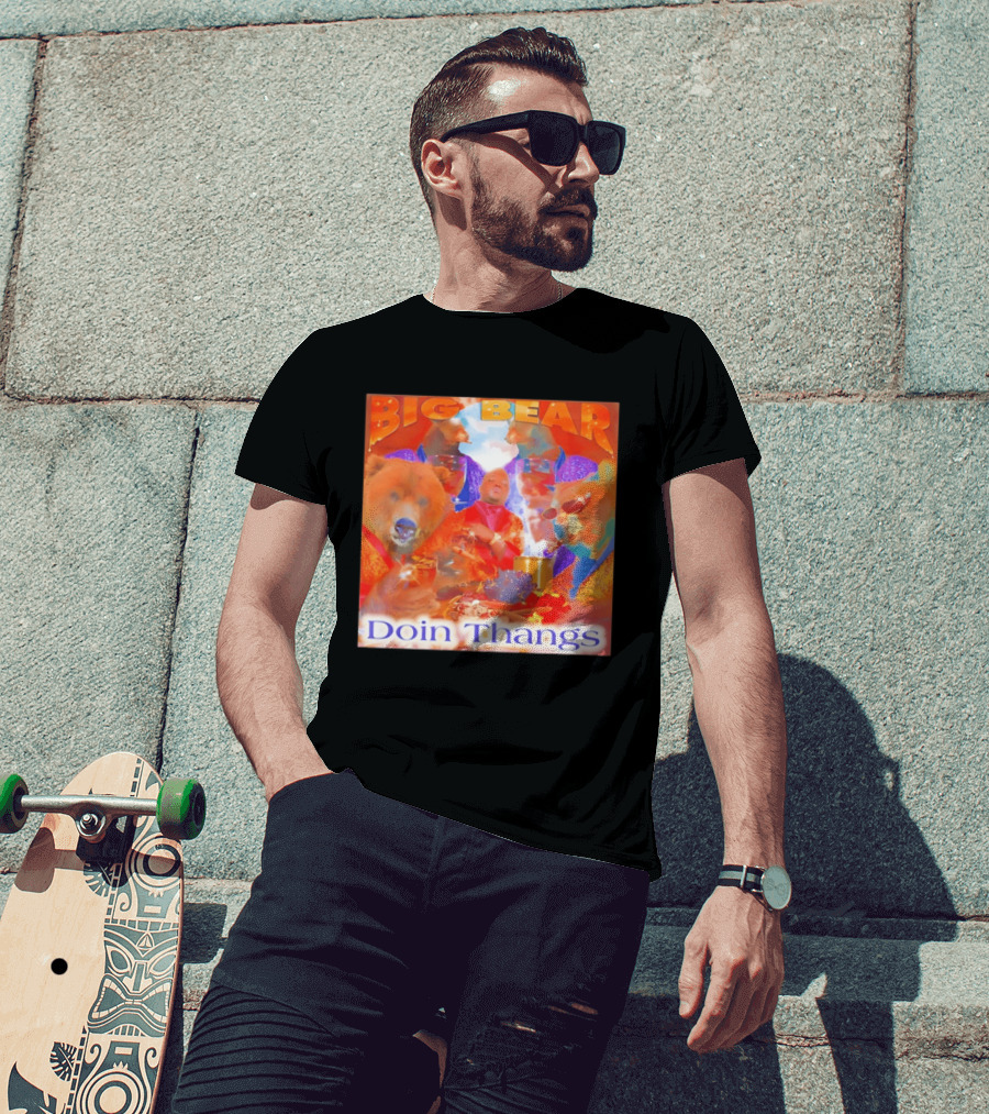 Big Bear Doin Thangs Album Cover Collage T-Shirt