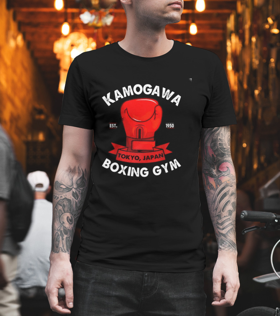 Kamogawa Boxing Gym Tokyo Japan Boxing Gloves Manga Est 1950 T-Shirt
