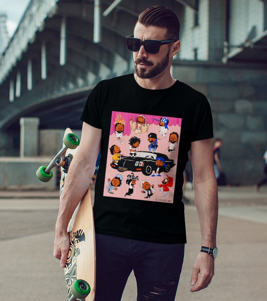 Kendrick Lamar Peanuts Characters Mashup Diverse Eras By Spughetti Tolls T-Shirt