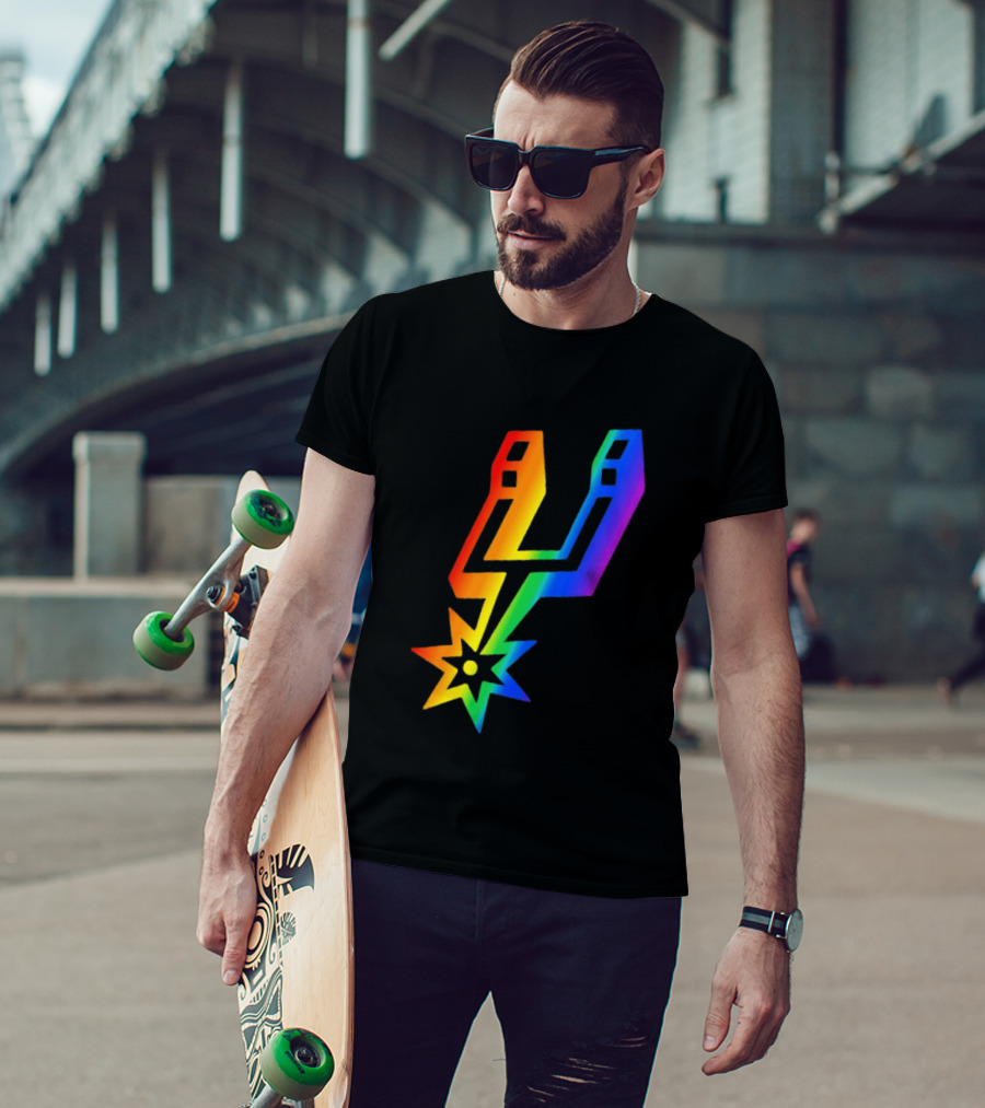 San Antonio Spurs LGBT Pride Rainbow Spurs T-Shirt
