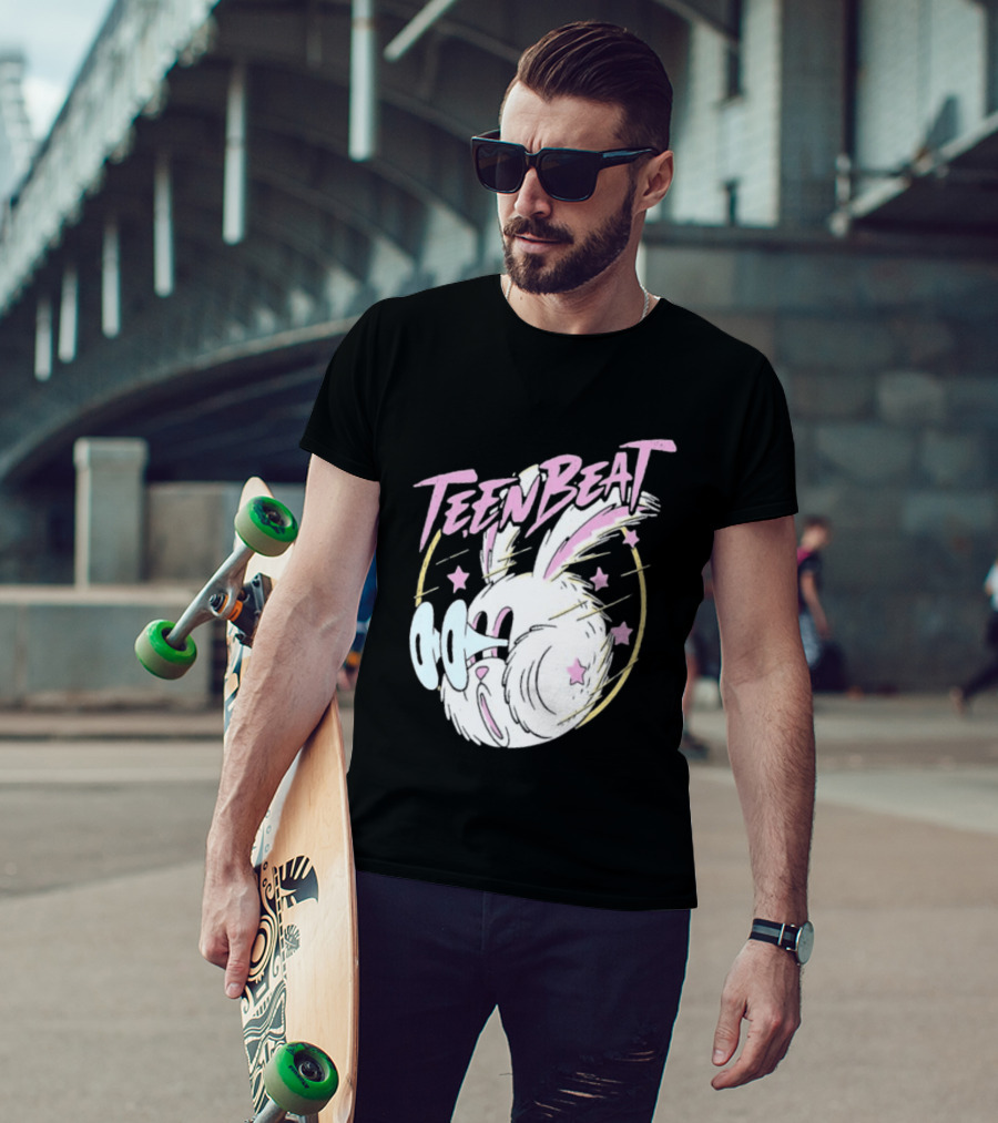 Teen Beat Blink Bunny Whimsical Pastel Stars Emo Vibe T-Shirt