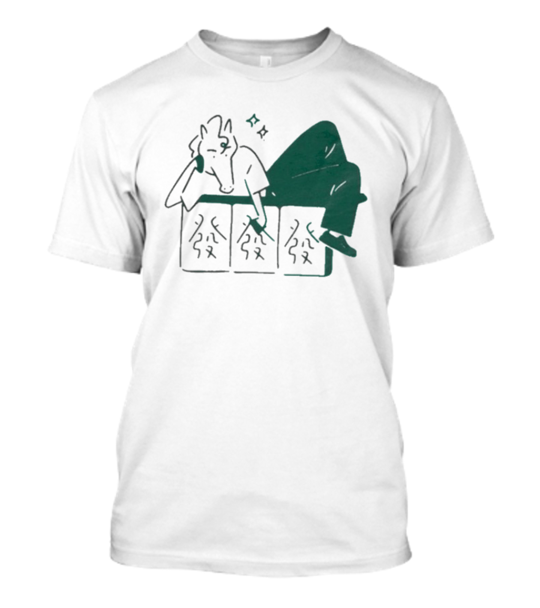Aforarcade Lucky Horse Resting On Abstract Boxes With Stars T-Shirt