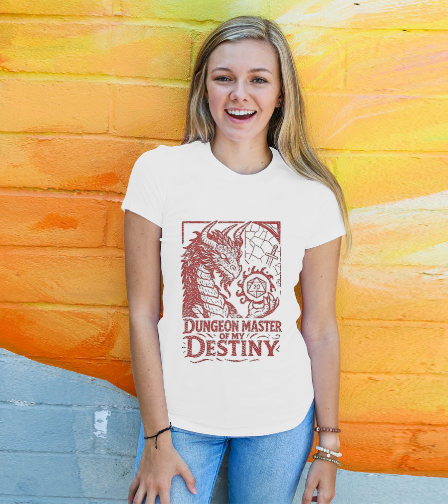 Dungeon Master Of My Destiny 20 Sided Dice Dragon Dungeons And Dragons T-Shirt