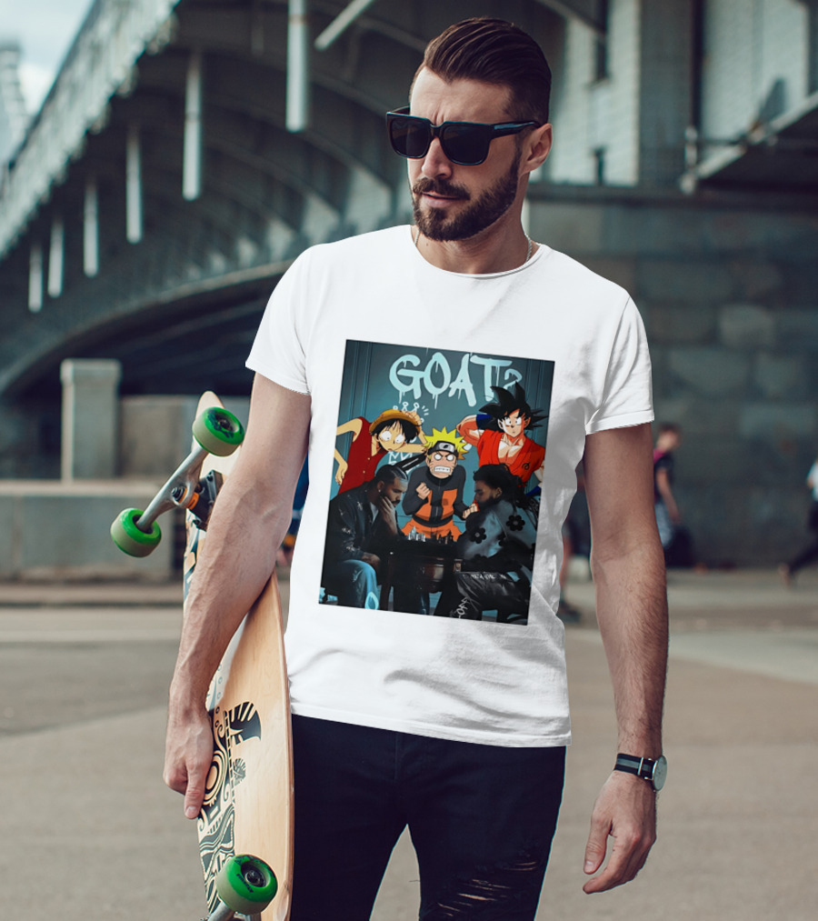Drake 21 Savage GOAT Monkey D. Luffy Naruto Uzumaki Goku Chess Table T-Shirt