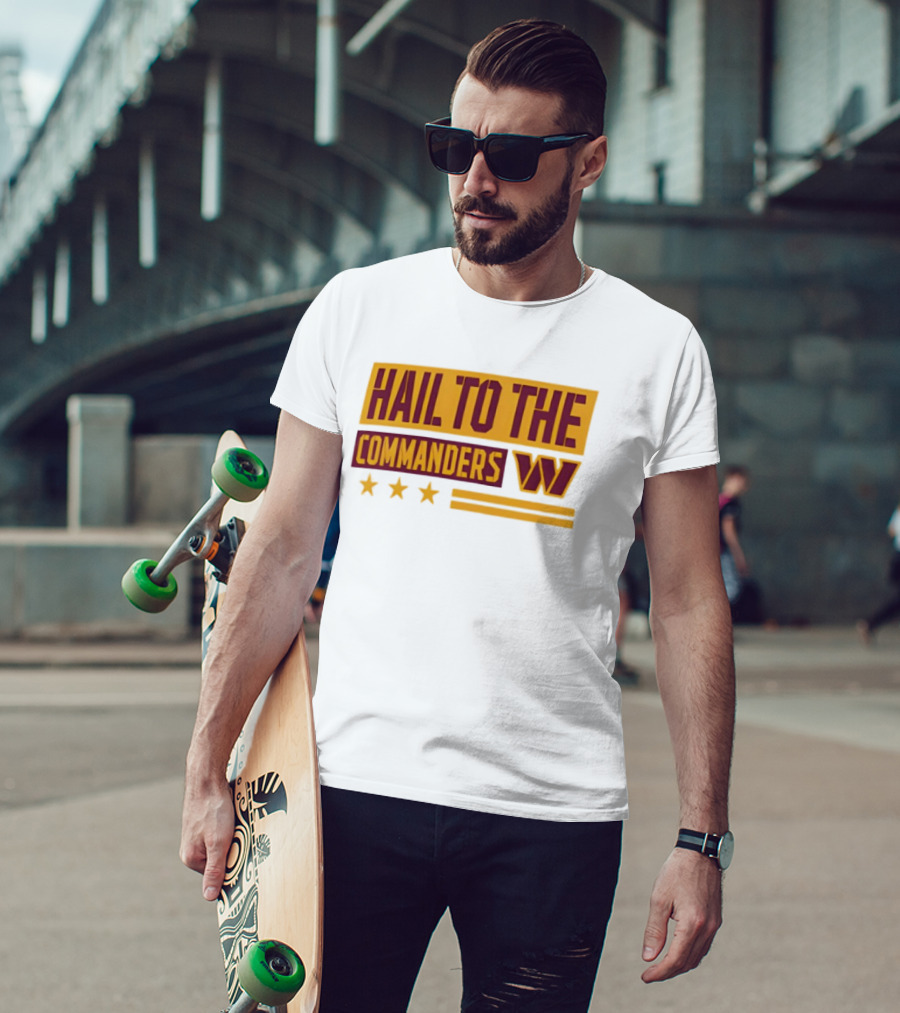 Washington Commanders Hail To The Commanders Fanatics Cream Team Archives T-Shirt