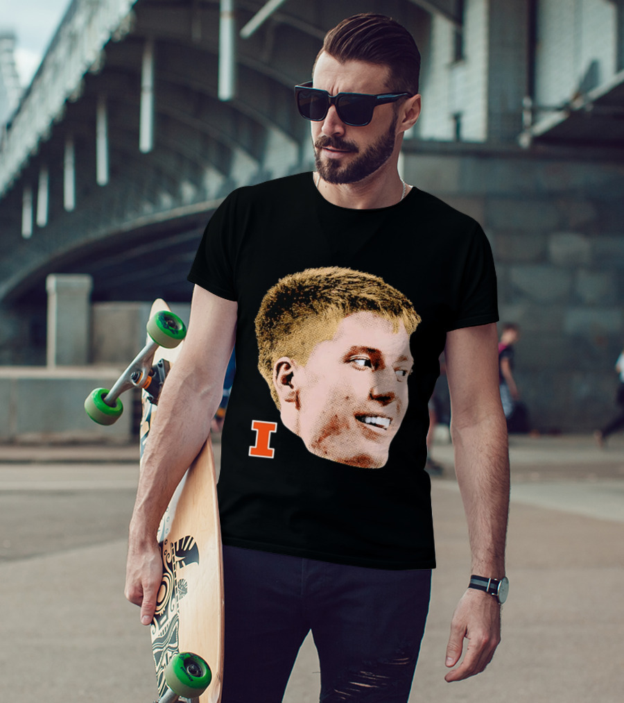 Ben Humrichous Illinois Fighting Illini Big Head I T-Shirt