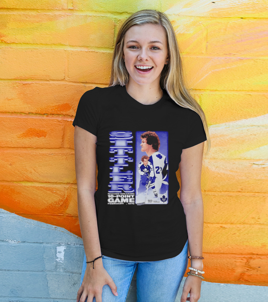 Darryl Sittler Record Breaking 10 Point Game February 7 1976 50th Anniversary 500 Level Toronto Maple Leafs T-Shirt