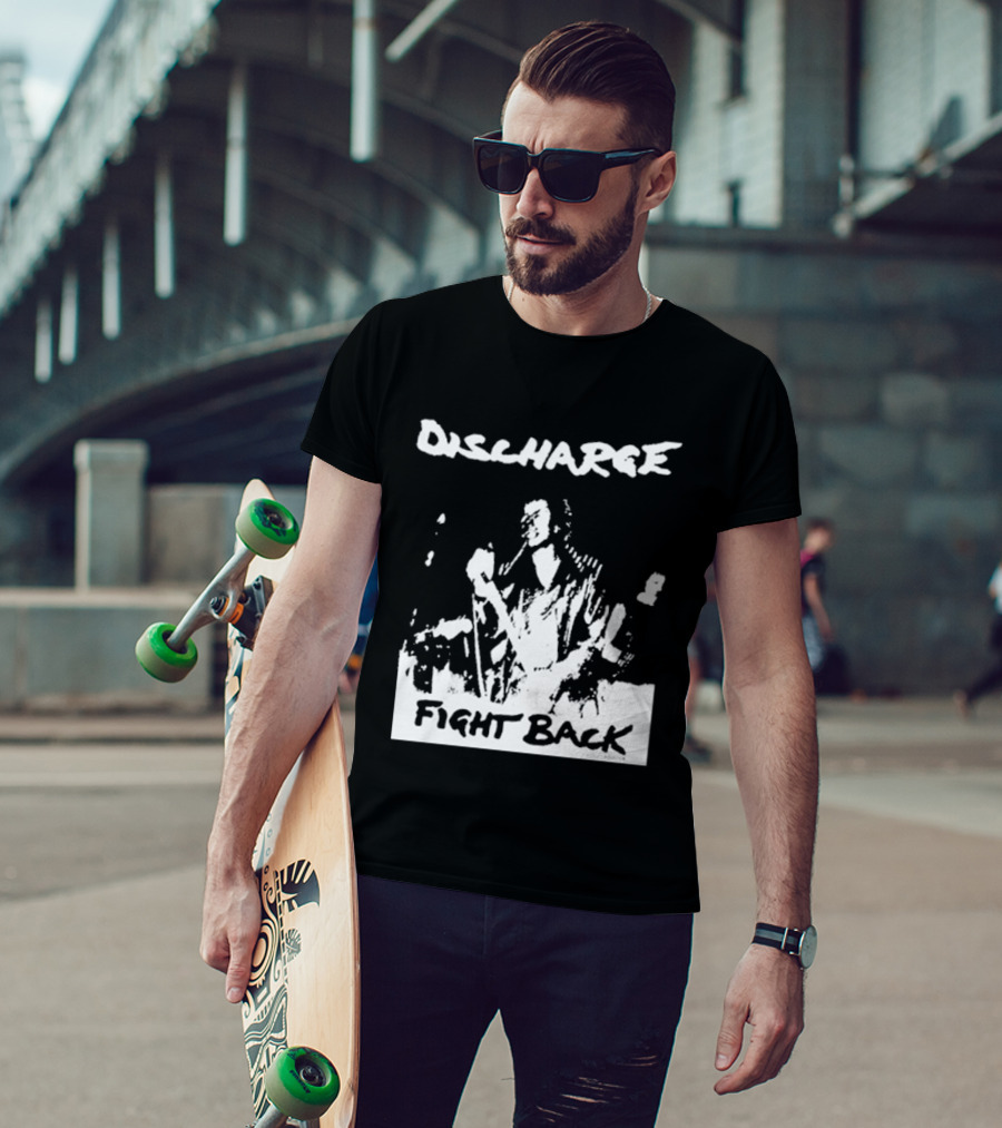 Discharge Fight Back Punk Music Performance T-Shirt