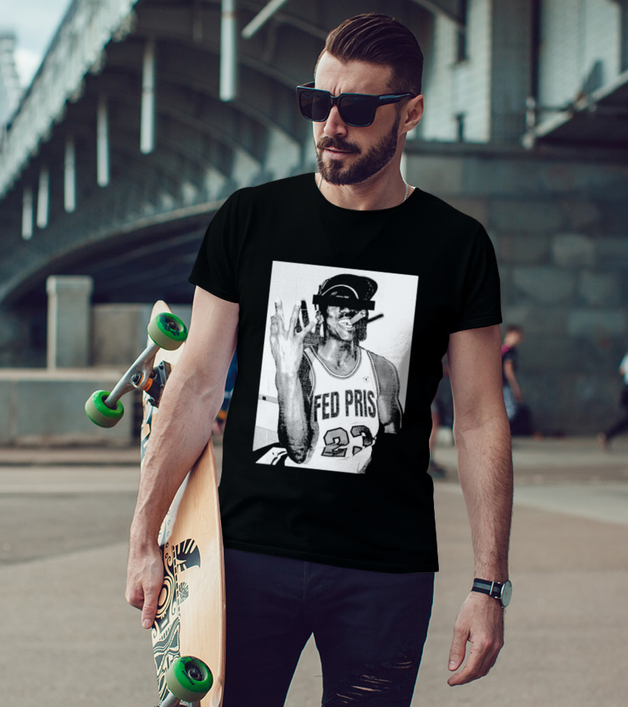 Greg Puciato Fed Pris 23 Censored Basketball Icon Cigarette T-Shirt