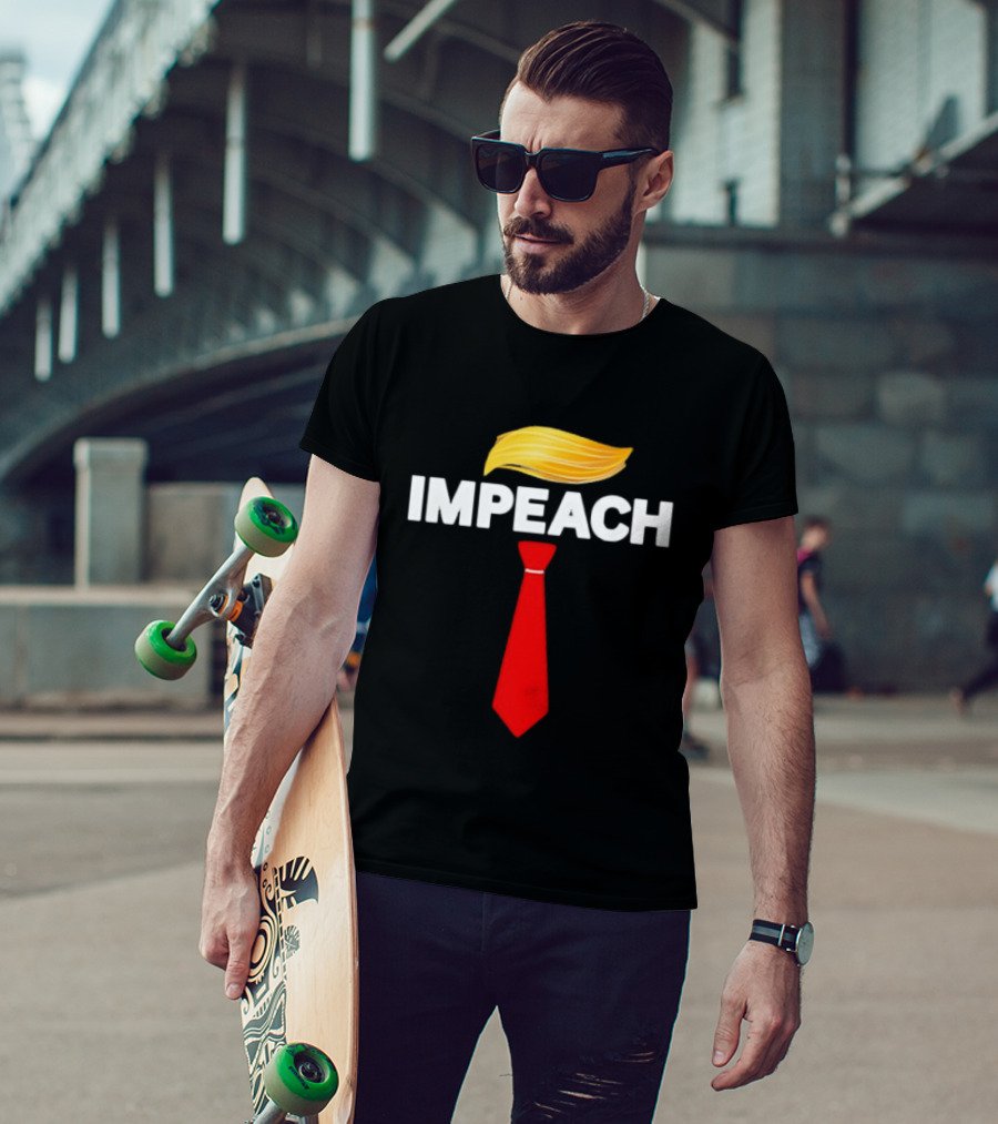 Impeach Trump Protest Red Tie And Hair T-Shirt
