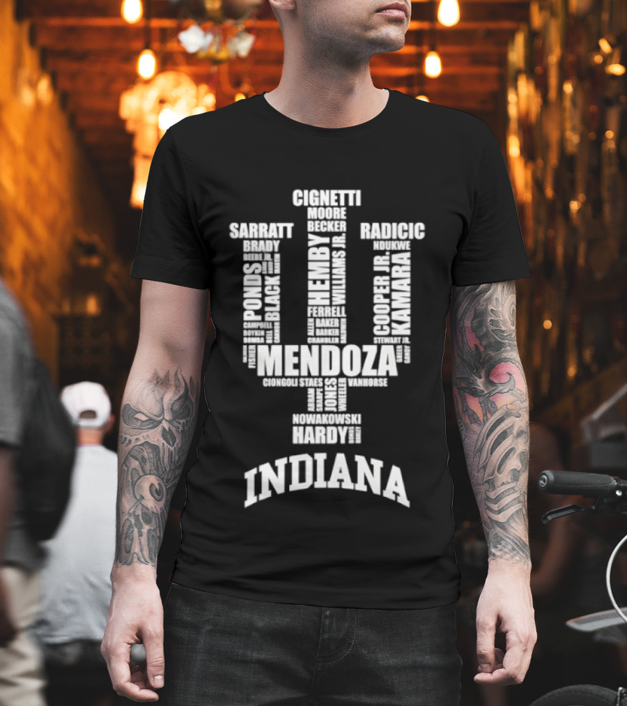 Indiana Hoosiers Mendoza Gonzalez Baseball Team Names T-Shirt