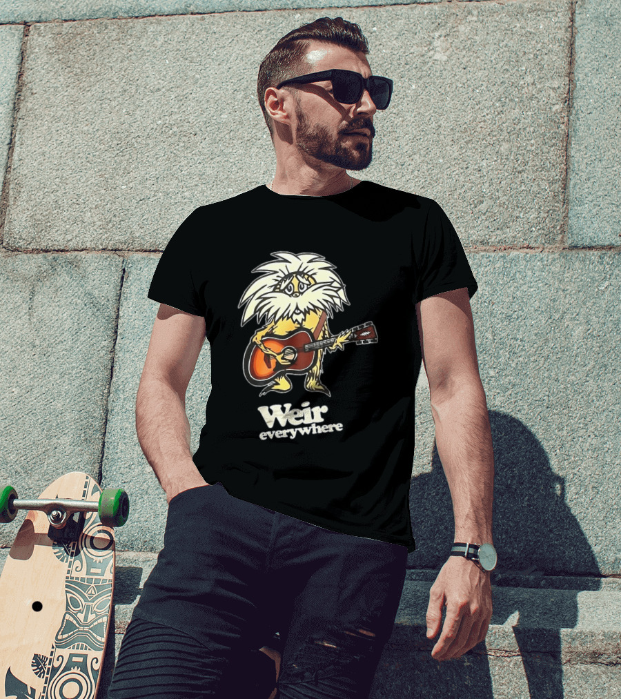 Weir Everywhere Cartoon Character Playing Guitar Grateful Dead T-Shirt