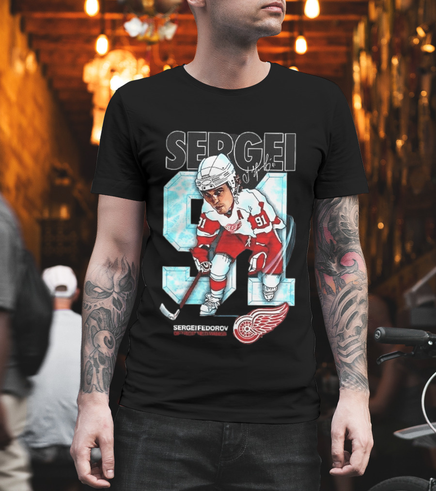 Sergei Fedorov 91 Detroit Red Wings Forever T-Shirt