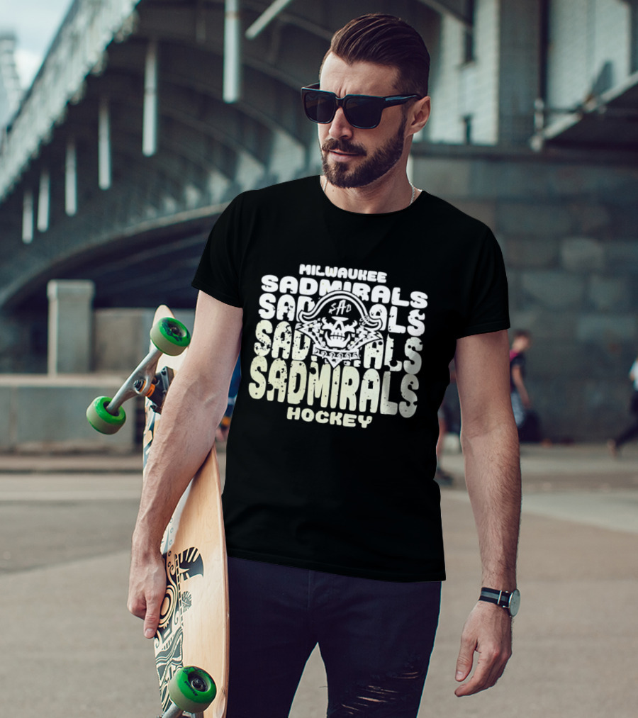 Milwaukee Sadmirals Hockey Pirate Skull T-Shirt