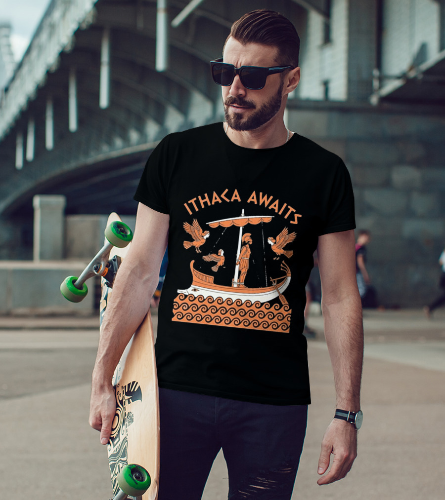 Ithaca Awaits Ancient Odyssey Journey Mythology T-Shirt