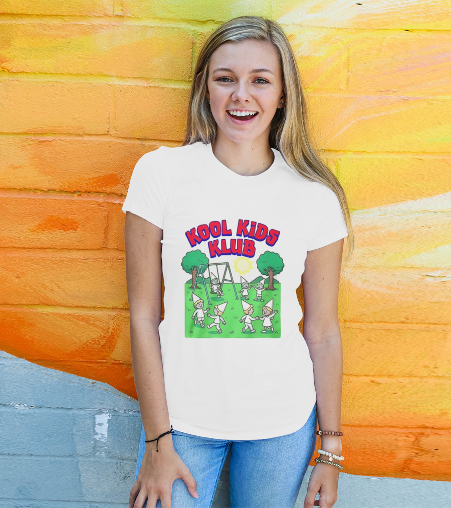 Kool Kids Klub Cartoon Playground Sun Swinging Scene T-Shirt