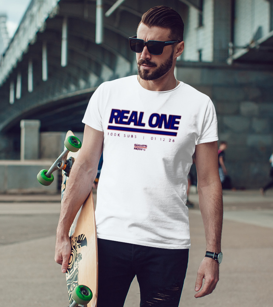 New York Giants Real One 100K Subs 01 12 24 T-Shirt