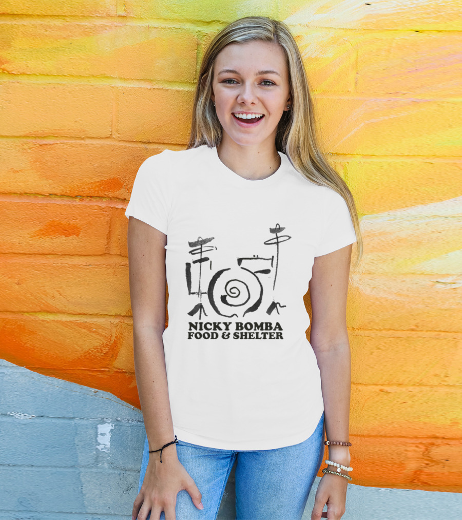 Nicky Bomba Food And Shelter Spiral T-Shirt