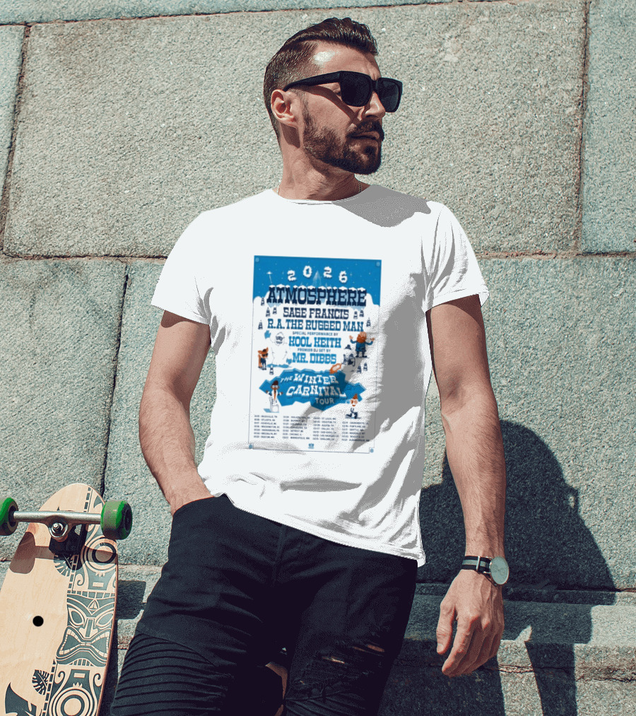 Atmosphere Winter Carnival Tour 2026 Featuring Sa Roc DJ Keezy Mr Dibbs T-Shirt