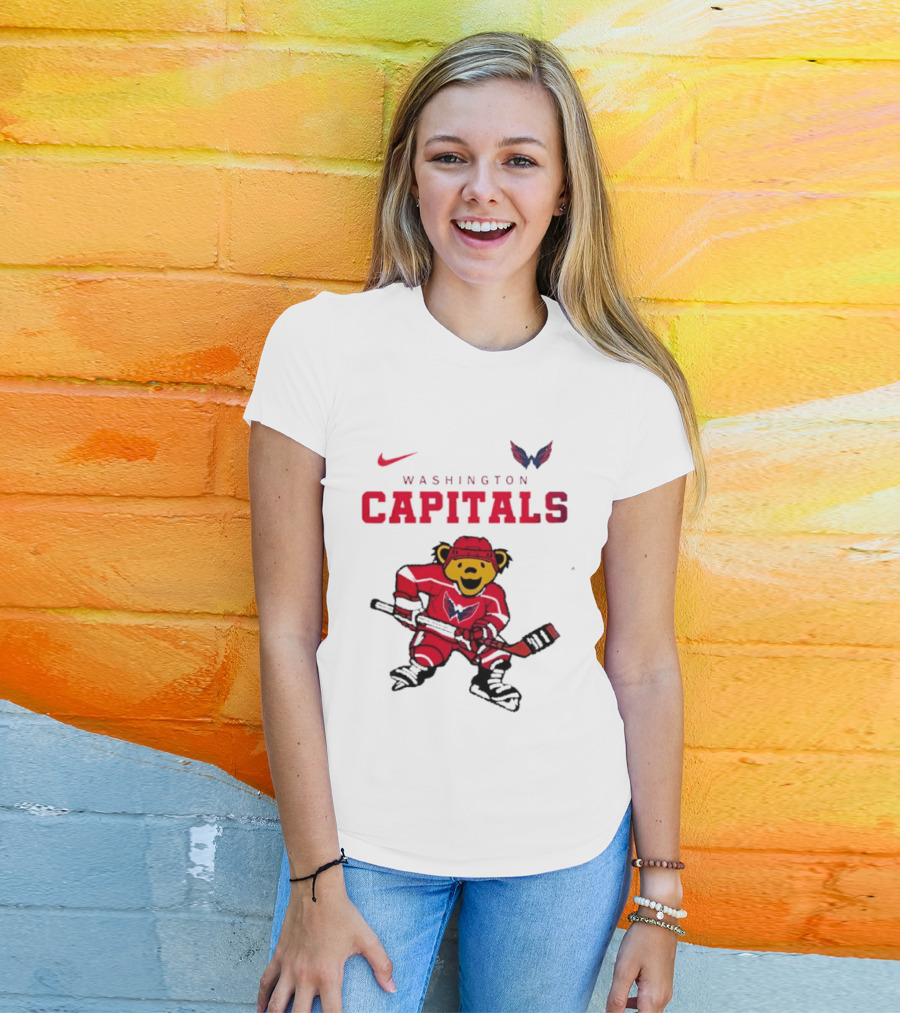 Washington Capitals Grateful Dead Deadhead Bear Hockey Nike Collaboration T-Shirt