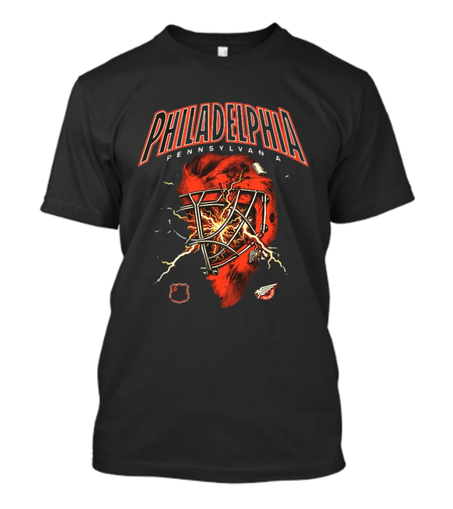 Philadelphia Flyers Pennsylvania Hockey Goalie Mask Lightning T-Shirt