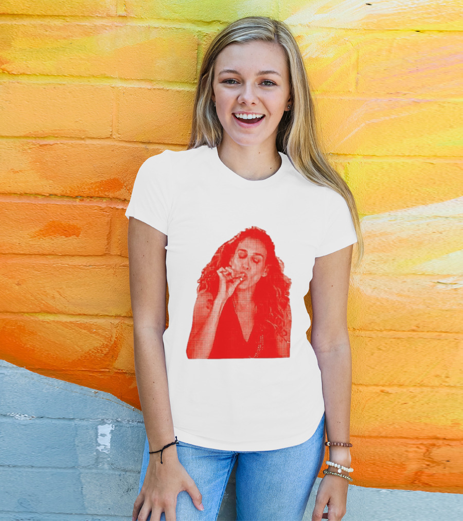 Lit Carrie Smoking Scene Red Artistic T-Shirt