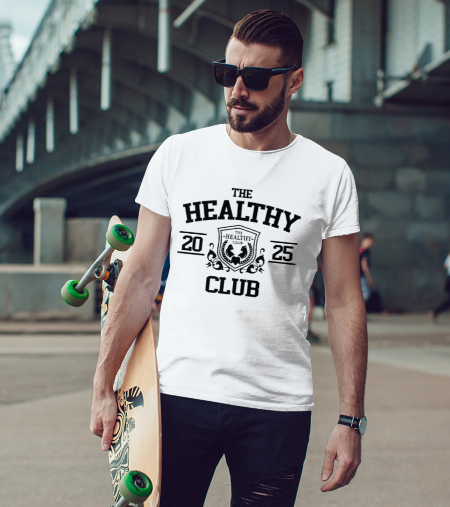 The Healthy Club 2025 Champions Emblem Fitness Motivation T-Shirt