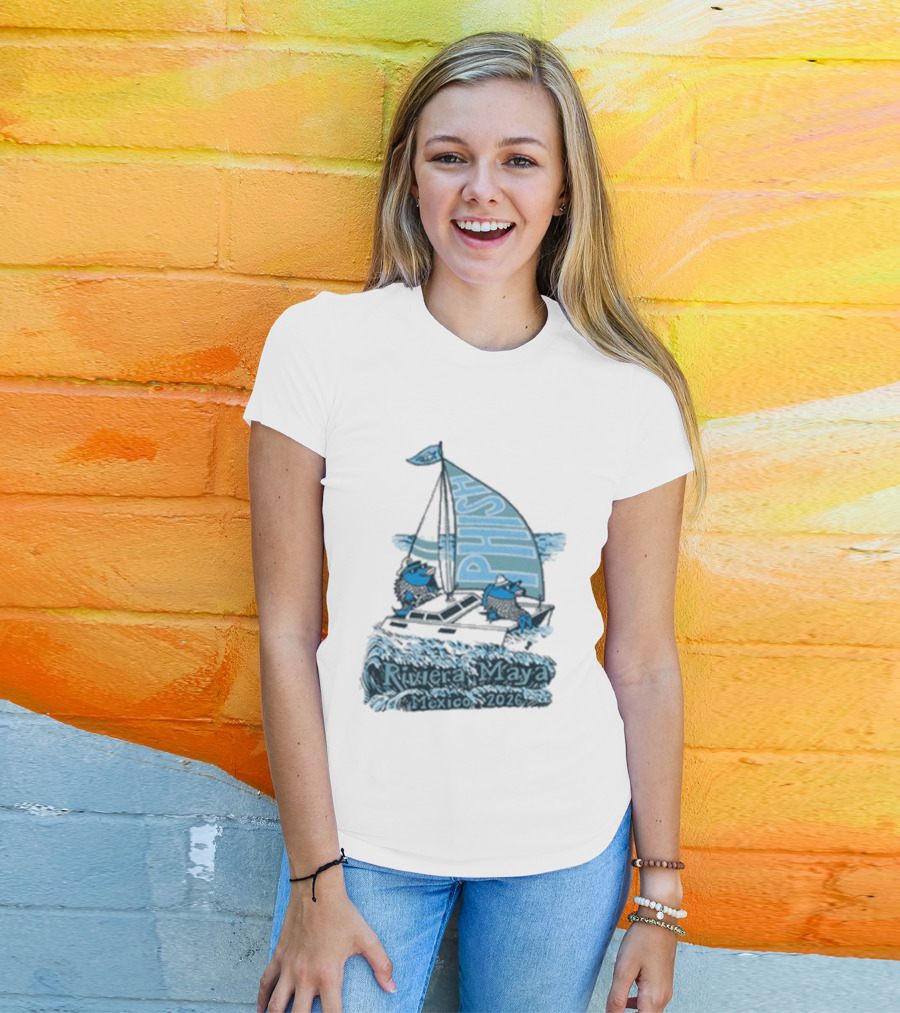 Phish Riviera Maya Mexico 2026 Pollock Waves Ship Fish T-Shirt