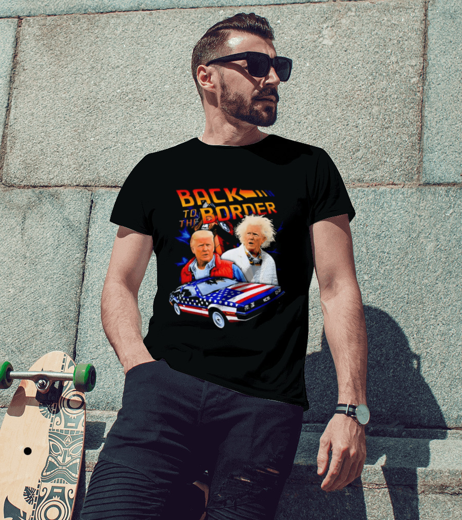 Back To The Border Trump DeLorean Parody Artsy T-Shirt