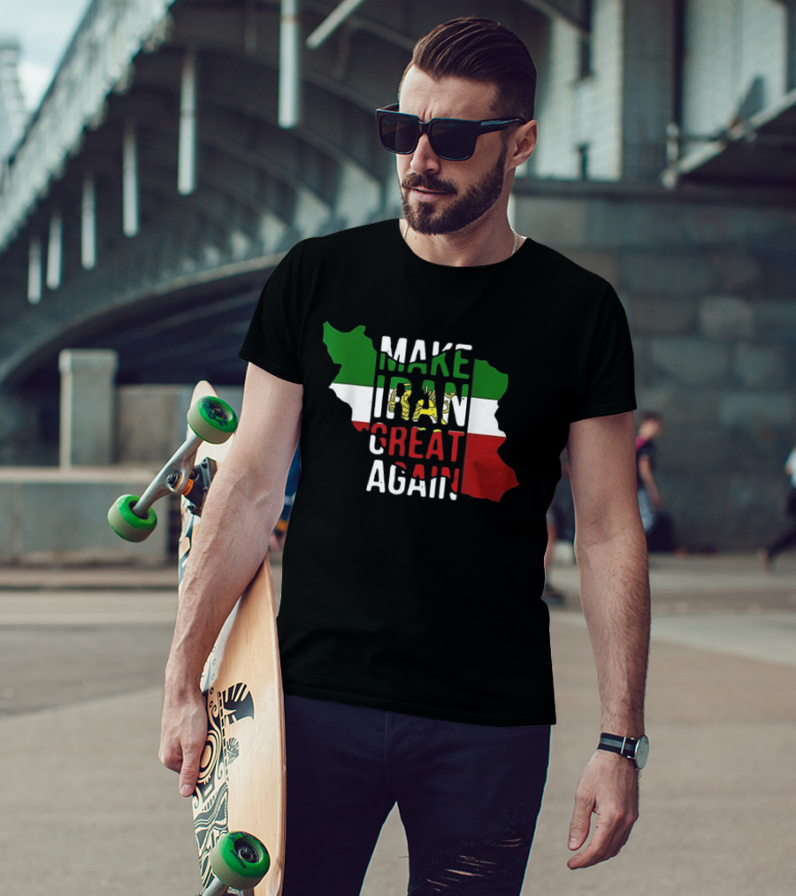 Make Iran Great Again Iranian Miga Flag Map T-Shirt