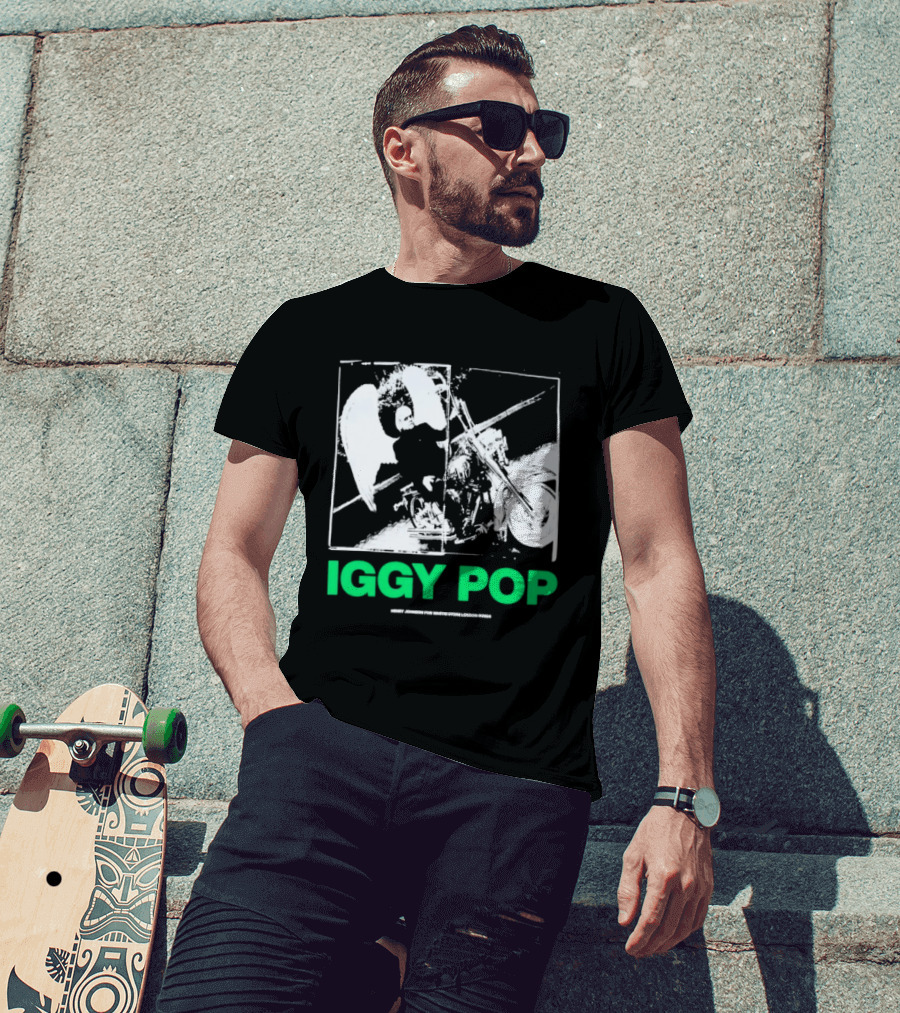 Waste! X Henry Johnson Iggy Pop Motor Wings Motorcycle Duo T-Shirt