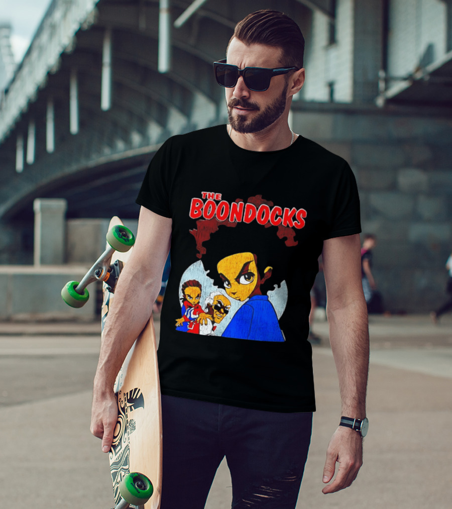 The Boondocks Animated Series Characters Huey Riley Grandad T-Shirt